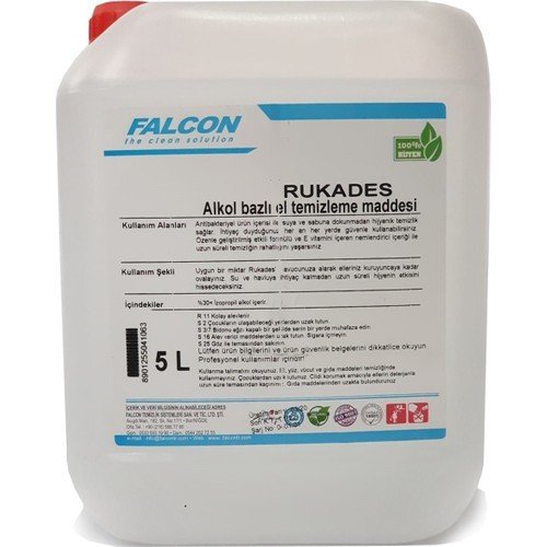 Rukades alkol bazlı el dezenfektanı 5lt
