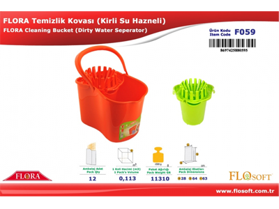 FLORA ÇİFT HAZNELİ TEMİZLİK KOVASI