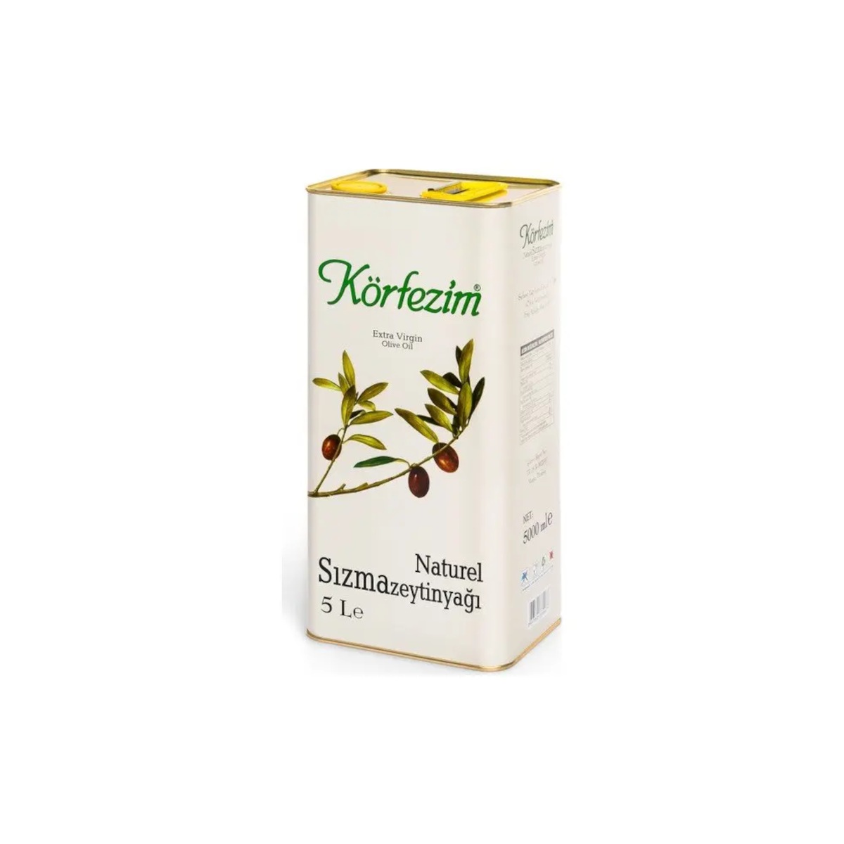 Körfezim Naturel Sızma Soğuk Sıkım Zeytinyağı - 5 lt (Teneke)