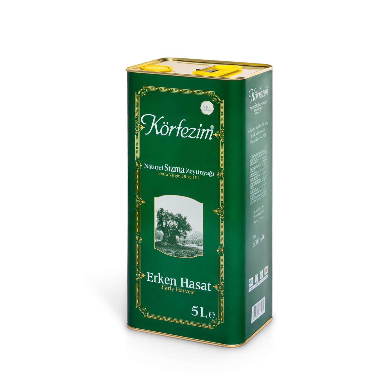 Körfezim Erken Hasat Soğuk Sıkım Zeytinyağı - 5 lt (Teneke)