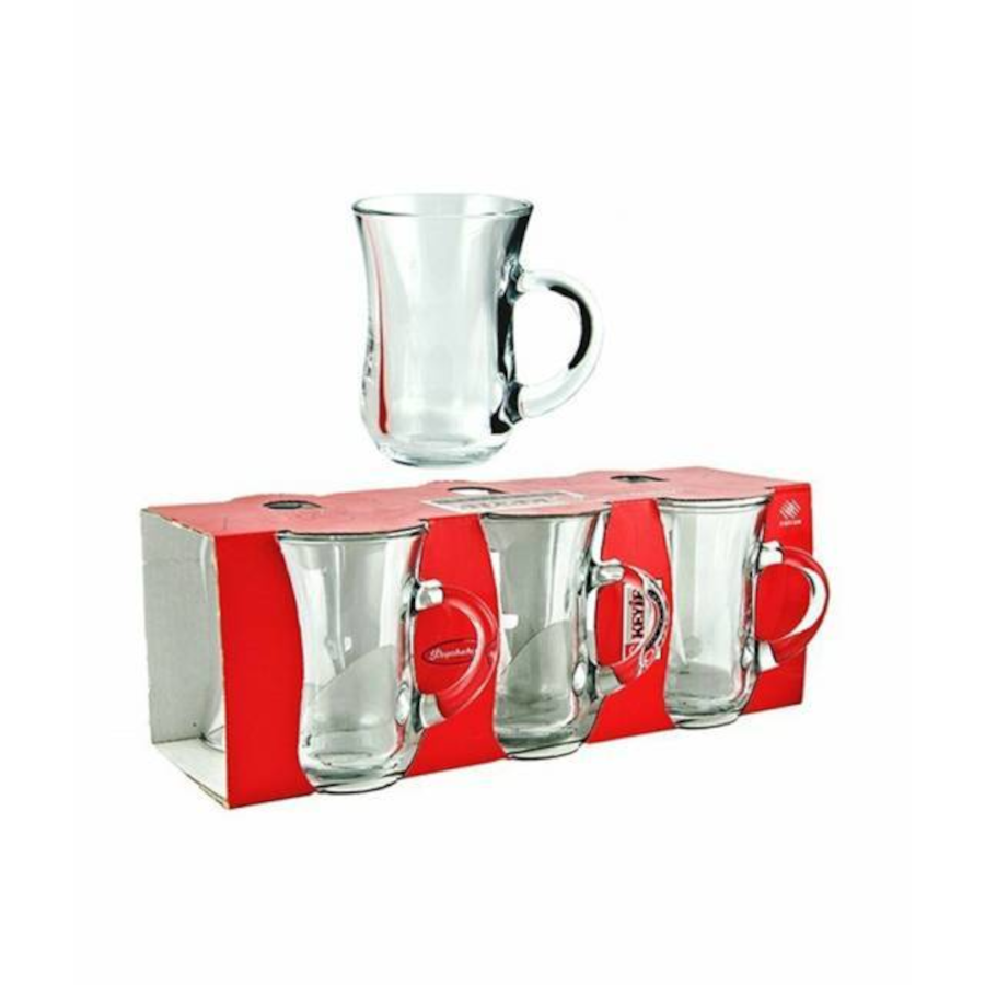 Paşabahçe 55783 Keyif Lina Kulplu Bardak Çay Bardağı 6'lı