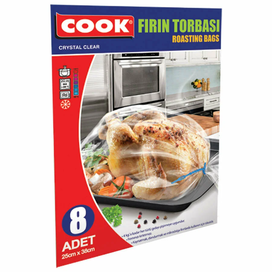 Cook Fırın Torbası Standart Boy 25 x 38 cm 8'li Paket