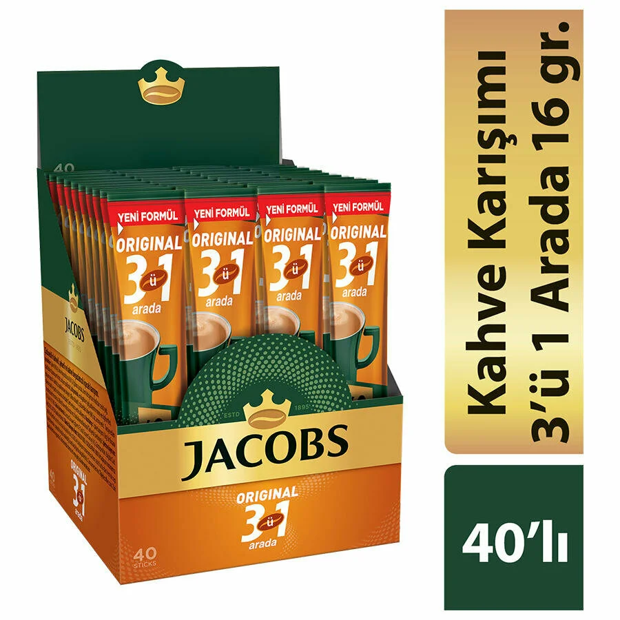 Jacobs 3'ü 1 Arada Kahve 16 gr 40'lı Paket